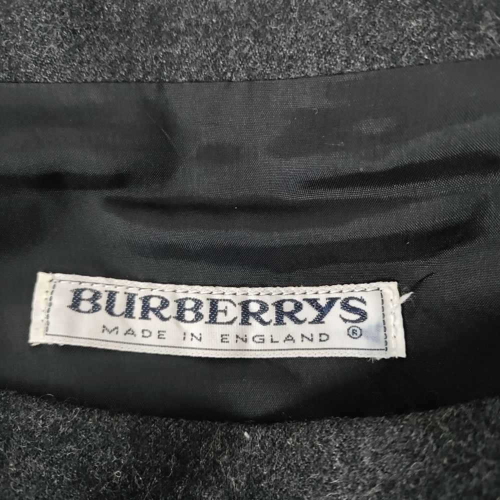 𝅺vintage Burberry gray 100% wool midi skirt size S - Picture 7 of 9